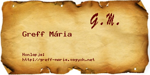 Greff Mária névjegykártya