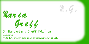 maria greff business card